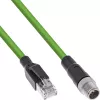InLine pramoninis tinklo kabelis, M12 8 kontaktų X koduotas į RJ45 jungtį, Cat.6A PUR 3m