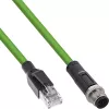 InLine pramoninis tinklo kabelis, M12 4 kontaktų D koduotas kištukas į RJ45, PUR 7,5 m