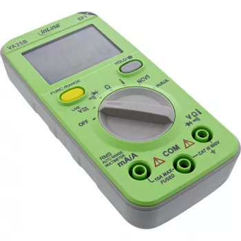 Multimetras InLine 43117A kišeninis automatinio diapazono, LCD 44x30 mm, AAA baterija, 130x62x27 mm