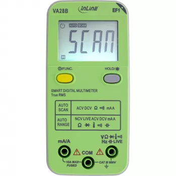 Multimetras InLine 43117B kišeninis su automatiniu diapazonu, automatiniu nuskaitymu, LCD 44×30 mm, AAA baterija