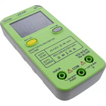 Multimetras InLine 43117B kišeninis su automatiniu diapazonu, automatiniu nuskaitymu, LCD 44×30 mm, AAA baterija
