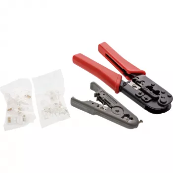 „InLine“ užspaudimo įrankių rinkinys, skirtas tinklo kištukams, su RJ45 8P8C ir RJ11 6P4C