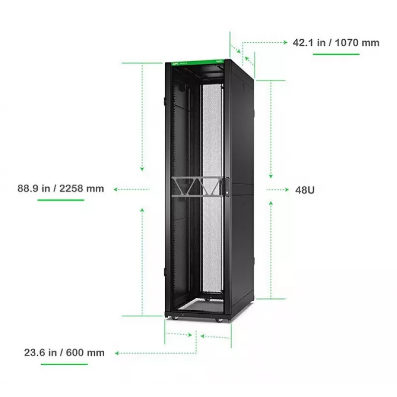 APC NetShelter SX Serverių stovas Gen 2, 48U, 2258A x 600P x 1070G mm, su šonais, juoda