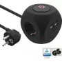 InLine Charging Cube InLine 16499B 3x įžeminimo kontaktas 2x USB-C 2x USB-A juoda 2m