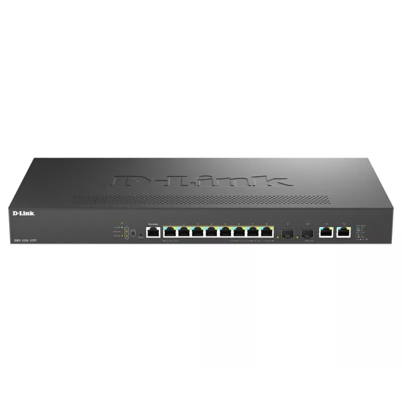 D-Link DMS-1250-12TP/E tinklo komutatorius Valdomas 2.5G Ethernet (100/1000/2500) maitinimas per eternetą (PoE) juoda