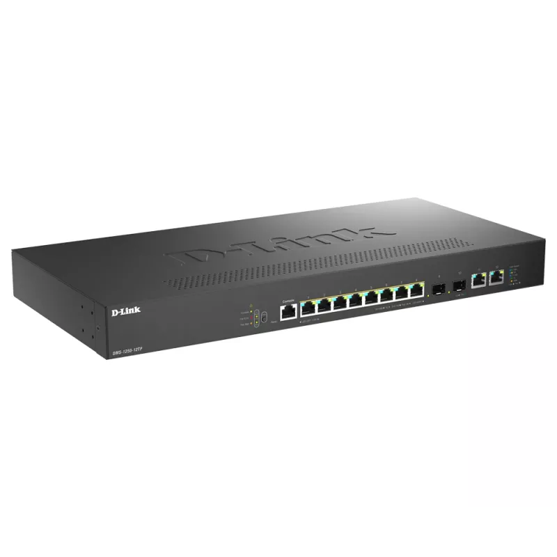 D-Link DMS-1250-12TP/E tinklo komutatorius Valdomas 2.5G Ethernet (100/1000/2500) maitinimas per eternetą (PoE) juoda