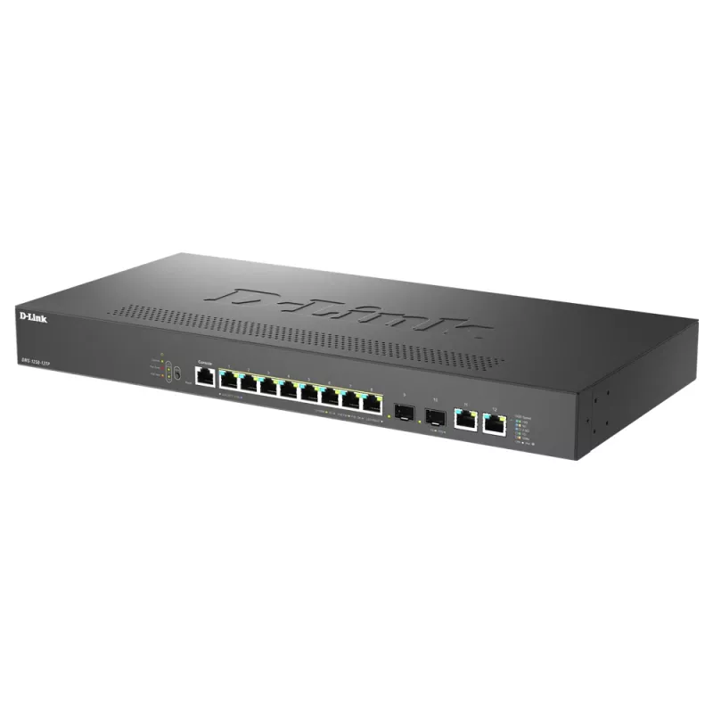 D-Link DMS-1250-12TP/E tinklo komutatorius Valdomas 2.5G Ethernet (100/1000/2500) maitinimas per eternetą (PoE) juoda