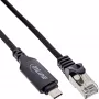 Tinklo kabelis InLine 33381A USB-C į RJ45 Cat6 2 m juodas