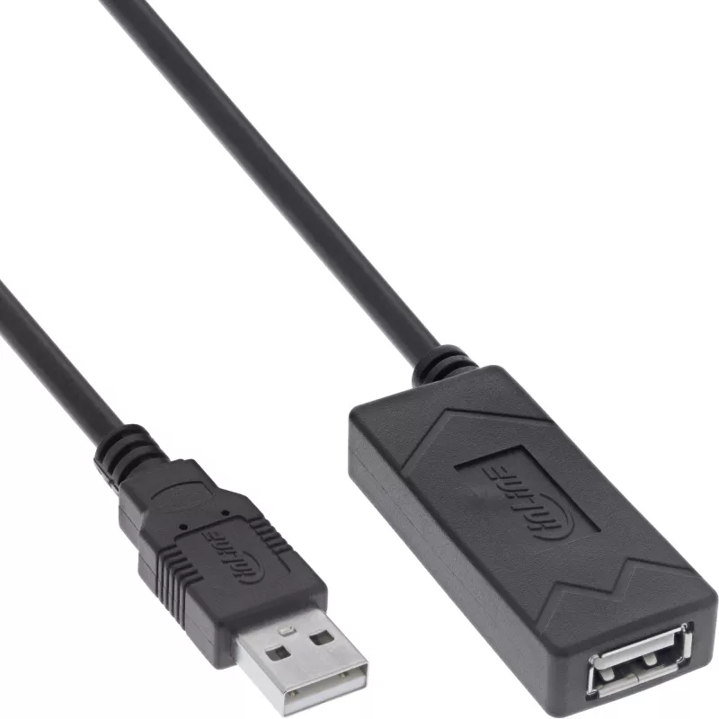 „InLine USB 2.0“ aktyvusis ilgintuvas, USB-A kištukas / lizdas, 12,5 m