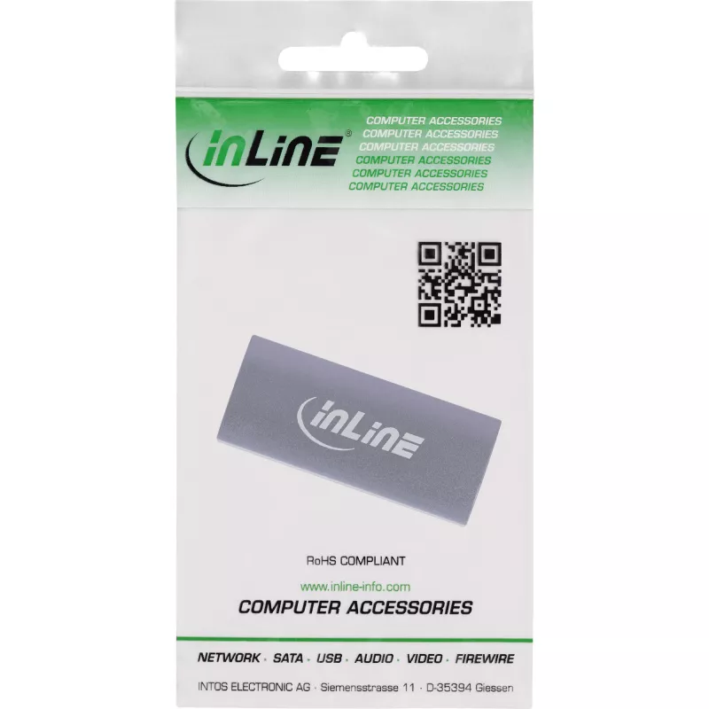 USB-C jungčių adapteris InLine 35900E pilkas jungtis 1 USB-C jungtis 2 USB-C