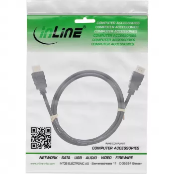 InLine HDMI kabelis, HDMI High Speed su Ethernet, kištukas / kištukas, juodas, 11 m