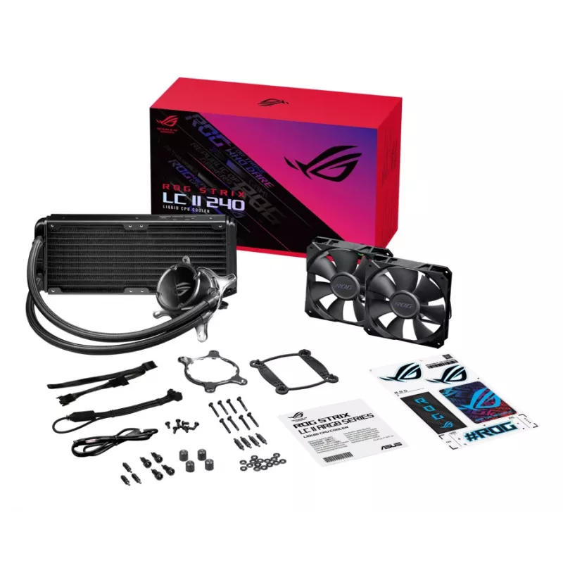 ASUS ROG STRIX LC II 240 procesoriaus aušintuvas, integruotas skysčio aušinimas, 12 cm, juodas
