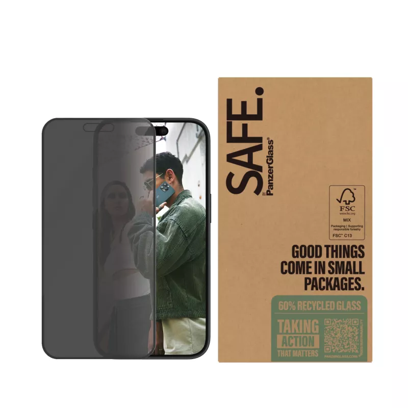 PanzerGlass SAFE. by ® privatumo ekrano apsauga „iPhone 16 | 15 | Ultra-Wide Fit | BULK“