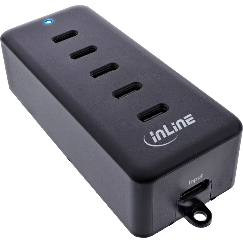 InLine USB-C ilgintuvas 5 prievadų 100 W vidinis įkroviklis universalus suderinamumas