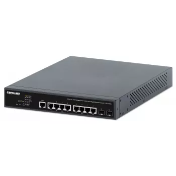 Intellinet 10 prievadų L2+ pilnai valdomas PoE++ jungiklis su 8 Gigabit Ethernet prievadais ir 2 SFP jungtimis