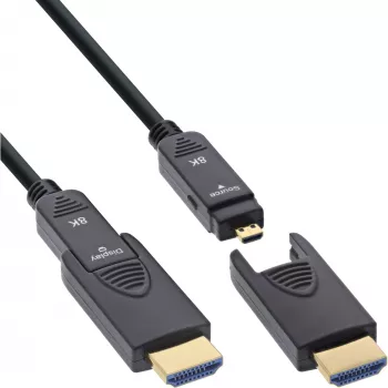 InLine HDMI AOC kabelis, itin didelės spartos HDMI, 8K4K, nuimamas kištukas, 15 m