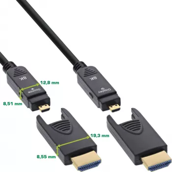 InLine HDMI AOC kabelis, Ultra High Speed HDMI, 8K4K, nuimamas kištukas, 80m