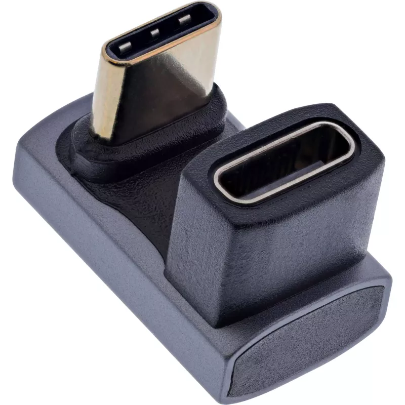 InLine USB4 adapteris, USB-C kištukas/lizdas 180°, aliuminis, pilkas