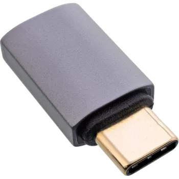 InLine USB4 adapteris, USB-C kištukas/lizdas, aliuminis, pilkas