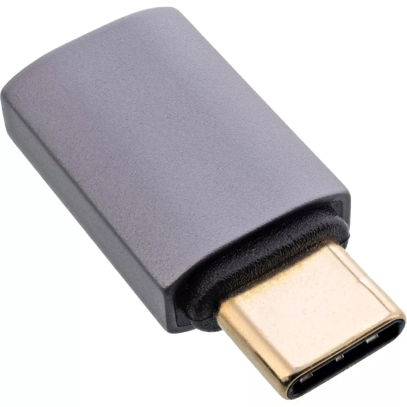 InLine USB4 adapteris, USB-C kištukas/lizdas, aliuminis, pilkas