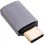 InLine USB4 adapteris, USB-C kištukas/lizdas, aliuminis, pilkas