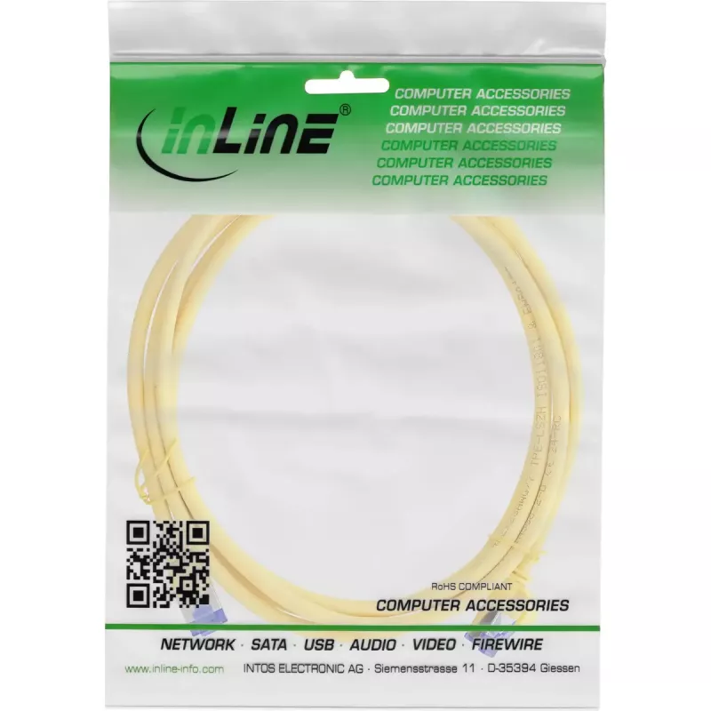 InLine 74955Y tinklo kabelis Geltona 0,5 m Cat6a S/FTP (S-STP)