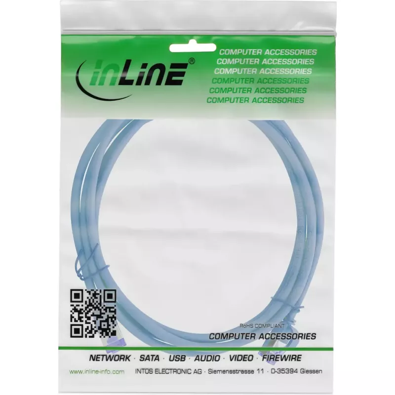 InLine 74900B tinklo kabelis mėlynas 10 m Cat6a S/FTP (S-STP)