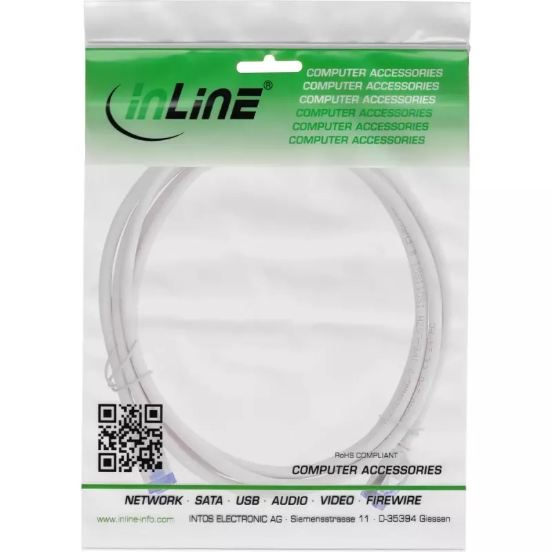 InLine 74955 tinklo kabelis Pilkas 0.5 m Cat6a S/FTP (S-STP)