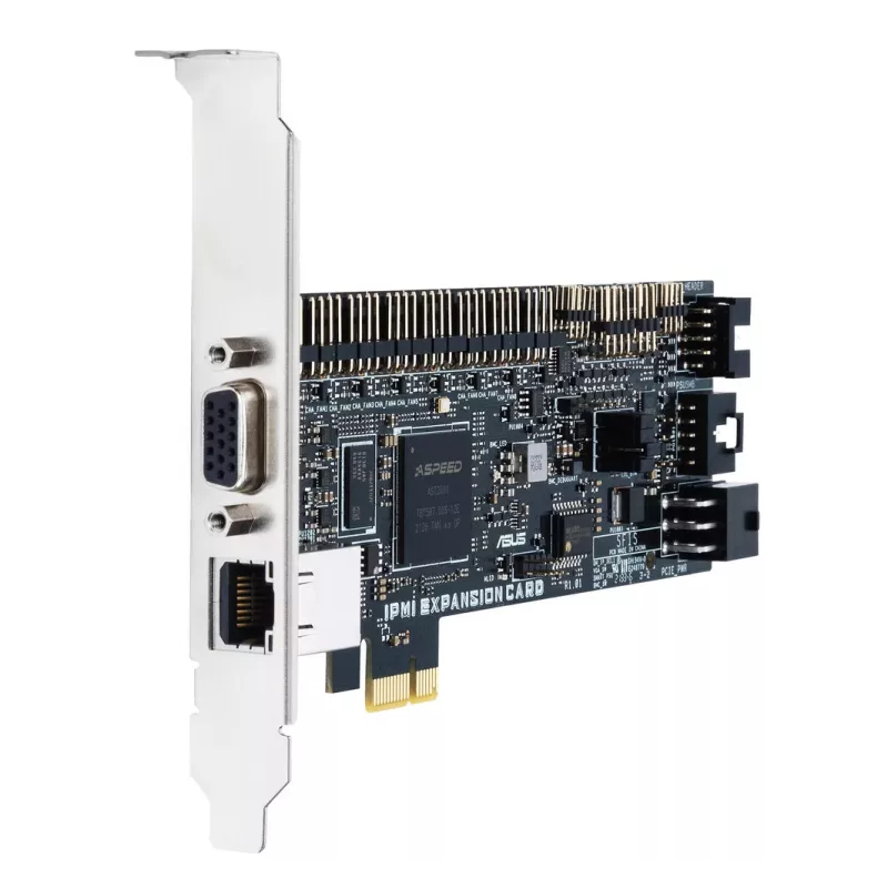 Išplėtimo plokštė ASUS IPMI EXPANSION CARD‑SI PCIe su RJ‑45 ir VGA, juoda/sidabrinė