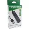 InLine USB 2.0 7 prievadų šakotuvas, Type-A kištukas prie 7x Type-A lizdų, juodas