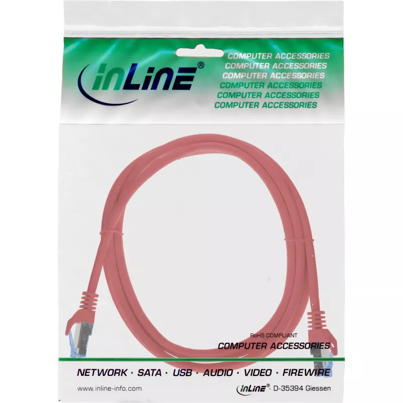 InLine 72614R tinklo kabelis raudonas 1,5 m Cat6a S/FTP (S-STP)