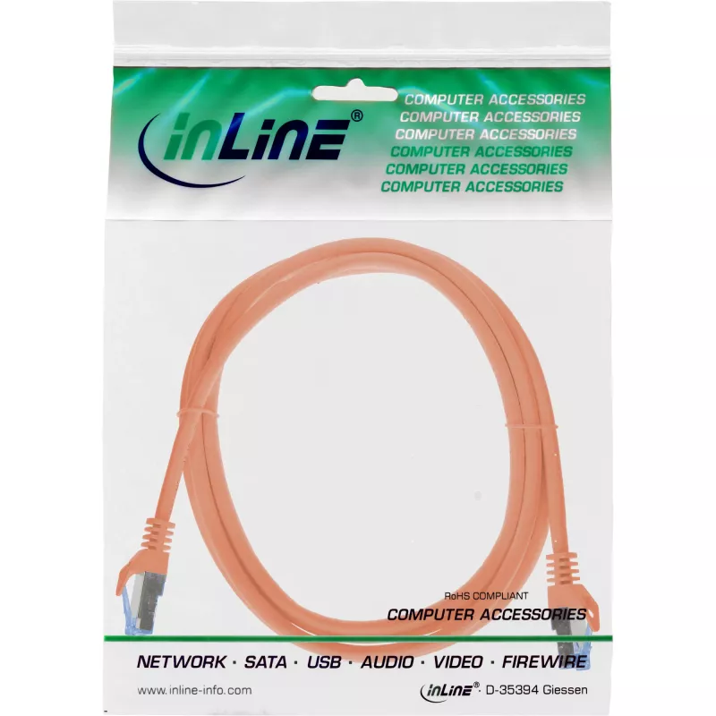 InLine 72614O tinklo kabelis oranžinis 1,5 m Cat6a S/FTP (S-STP)