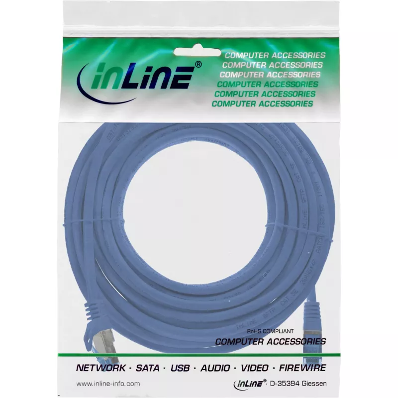 InLine 72605B tinklo laidas Mėlyna 5 m Cat6a S/FTP (S-STP)