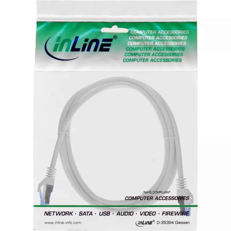 InLine 72614 tinklo kabelis pilkas 1,5 m Cat6a S/FTP (S-STP)