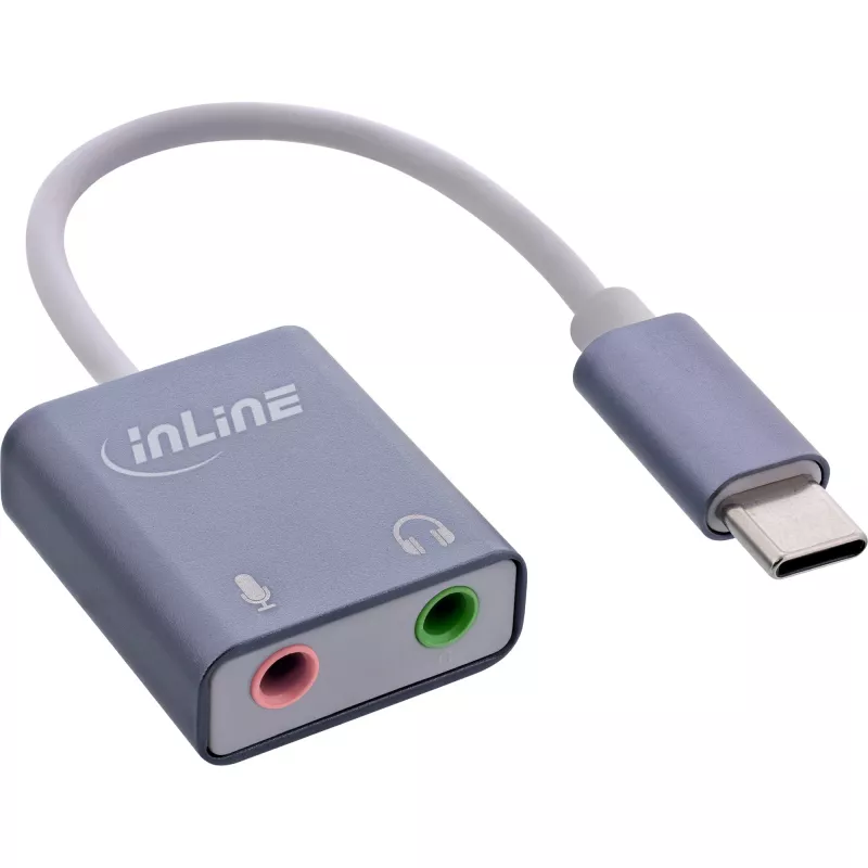 Garso keitiklis InLine 33051F USB Type-C pilkas 42x30x12mm