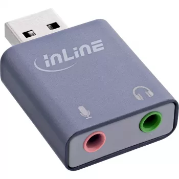Garso adapteris InLine 33051E USB Type-A Pilka 42mm x 30mm x 12mm