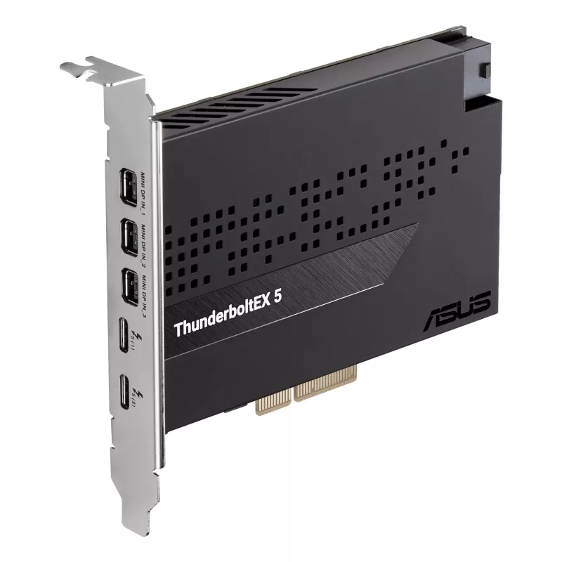 Sąsajos plokštė ASUS ThunderboltEX 5 — PCIe 4.0, Intel JHL9580, Mini DisplayPort, USB 2.0, 120 Gbit/s