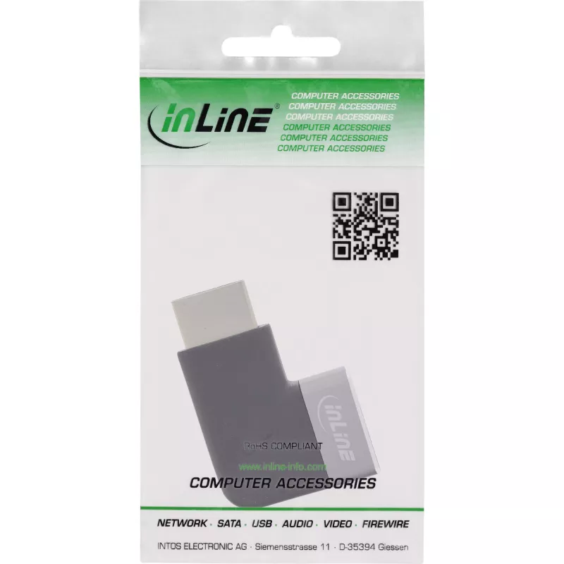 HDMI lyčių keitiklis InLine 17991D juoda pilka auksu dengti kontaktai