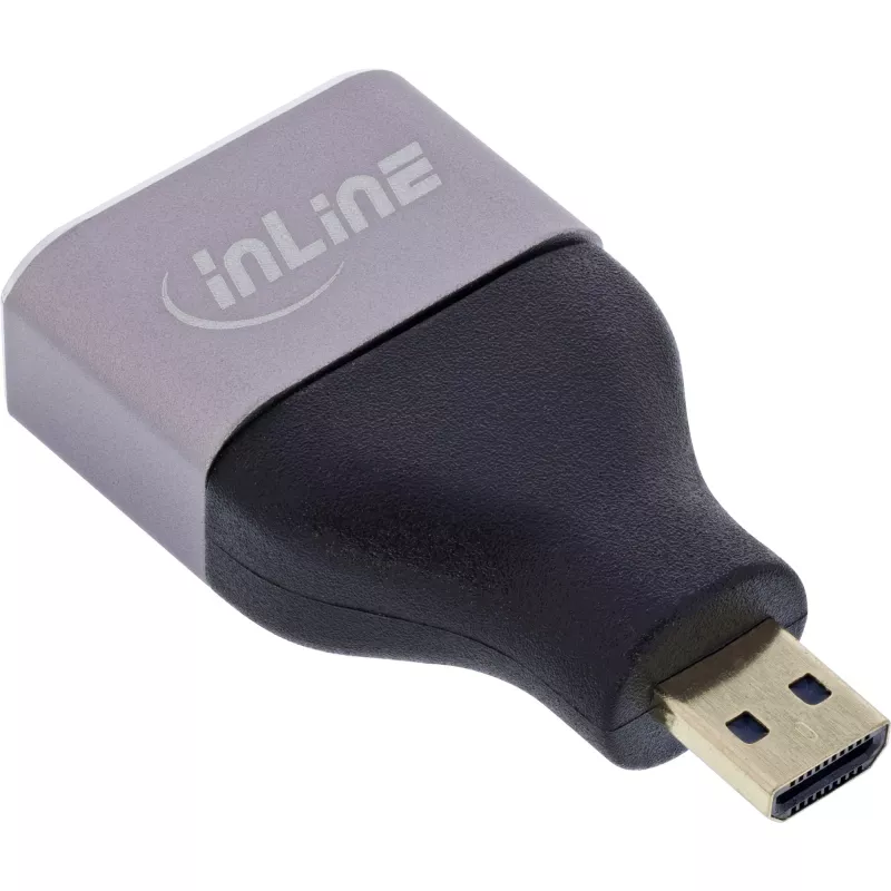 InLine 17991B HDMI A į Micro HDMI D laido jungčių adapteris juodai pilkas