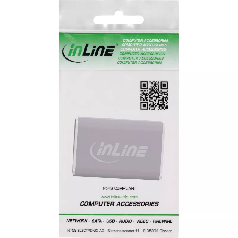 HDMI lyčių adapteris InLine 17991A pilkas auksuoto kontakto