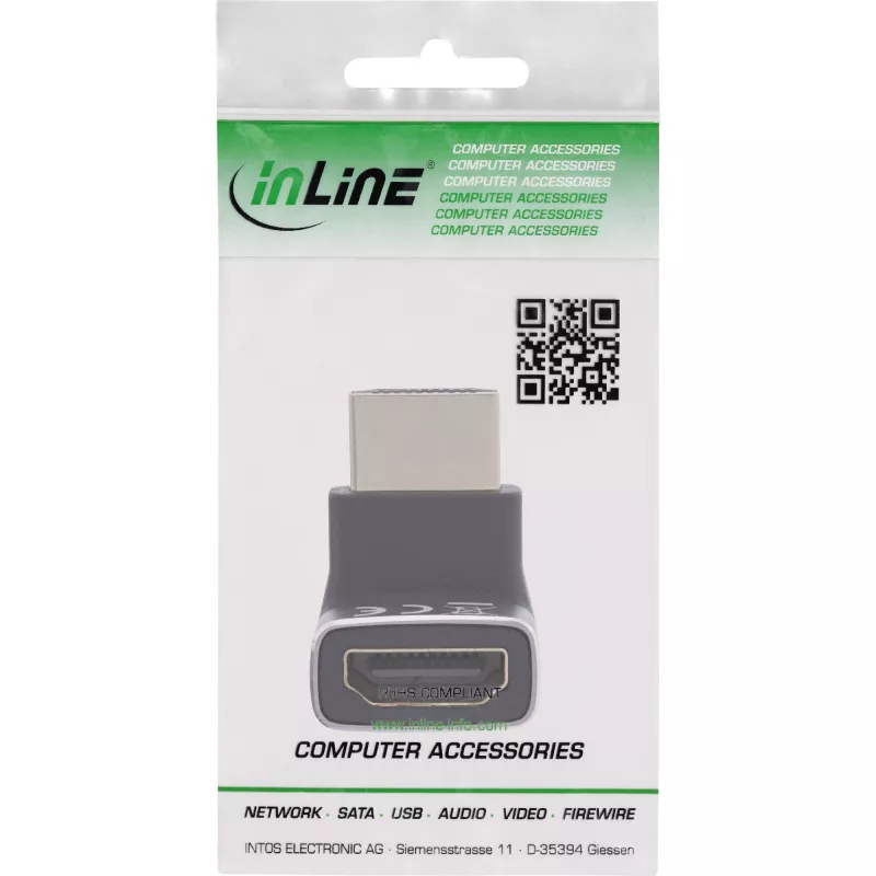 HDMI jungčių adapteris InLine 17991G juodas pilkas auksuotas