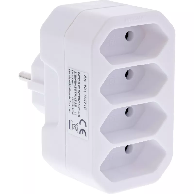 Maitinimo kištuko adapteris Type F Type C InLine 16471E balta