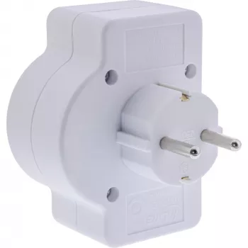 Maitinimo kištuko adapteris F tipo InLine 16471C 2x C tipo + F tipo baltas