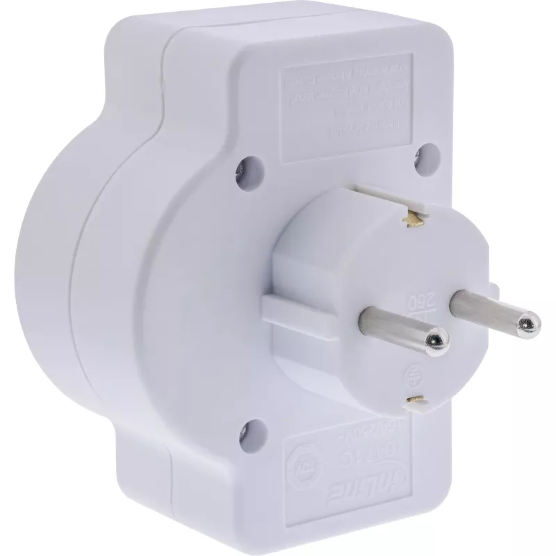 Maitinimo kištuko adapteris F tipo InLine 16471C 2x C tipo + F tipo baltas