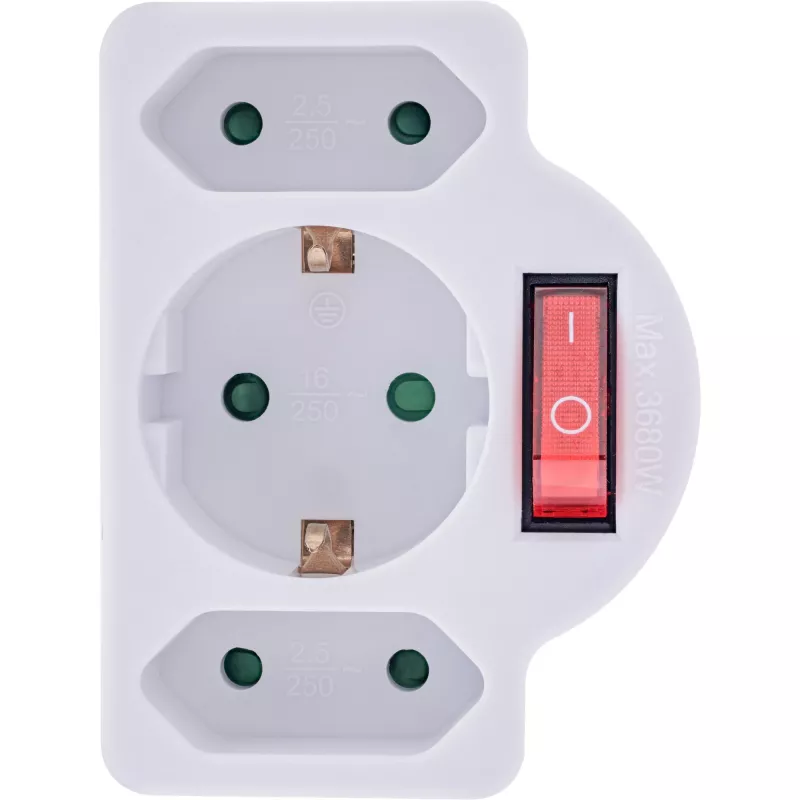 Maitinimo kištuko adapteris F tipo InLine 16471C 2x C tipo + F tipo baltas