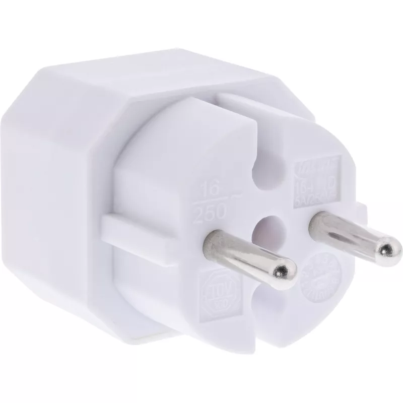 Maitinimo kištuko adapteris Type F Type C Europlug baltas InLine 16471D
