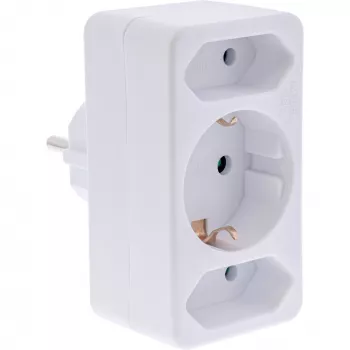 Power Plug Adapter Type F InLine 16471B 2x Type C + Type F White