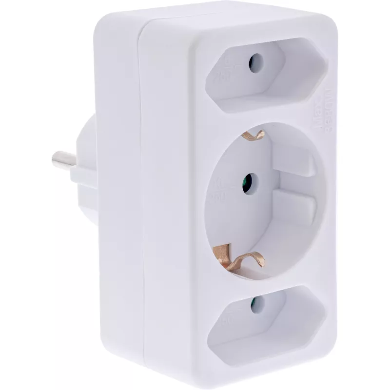 Power Plug Adapter Type F InLine 16471B 2x Type C + Type F White