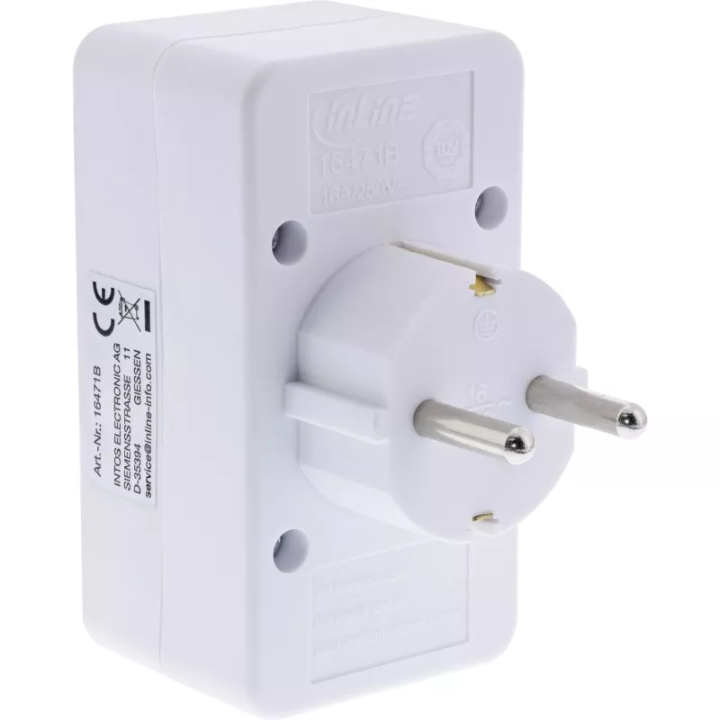 Power Plug Adapter Type F InLine 16471B 2x Type C + Type F White