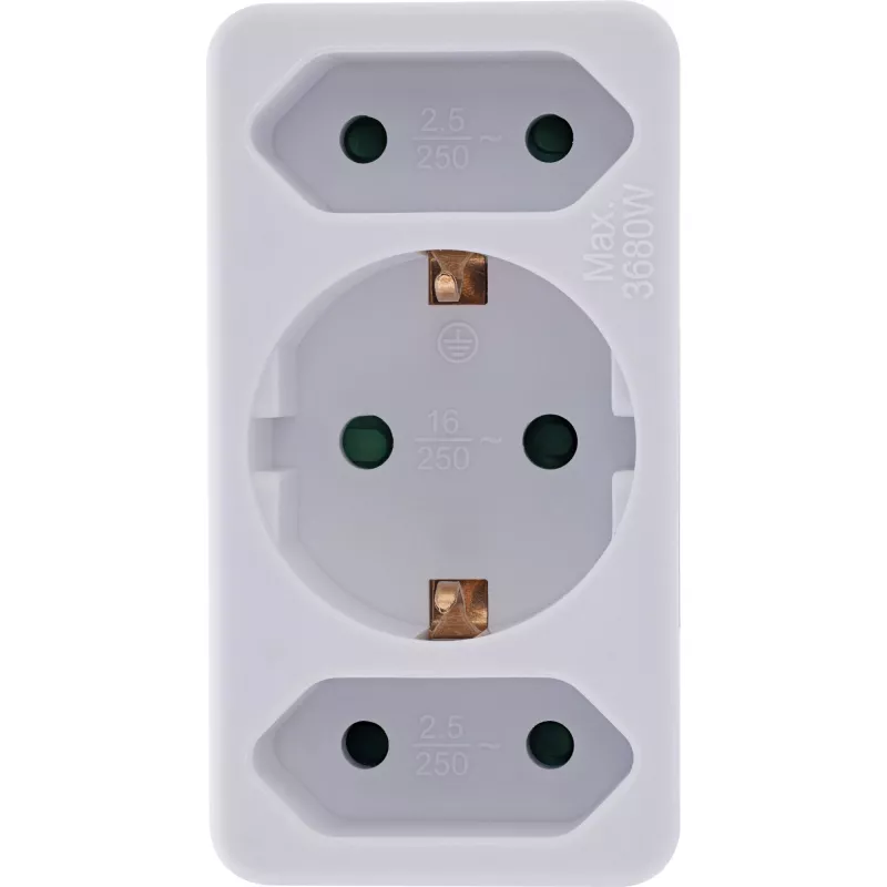Power Plug Adapter Type F InLine 16471B 2x Type C + Type F White